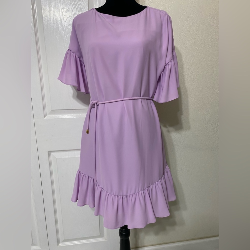 Amanda Uprichard Elegant Lavender Ruffle Dress fully lined size S